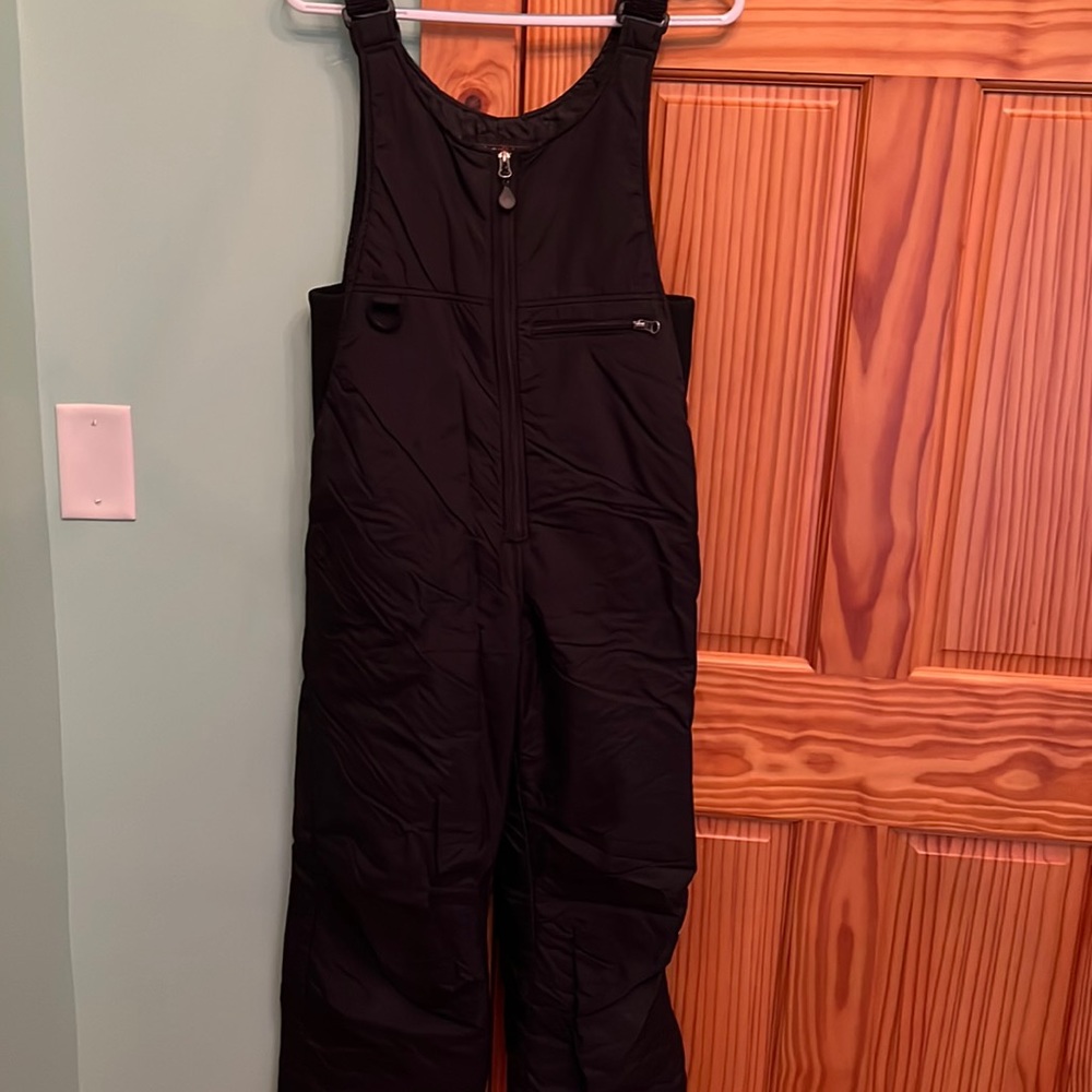 Outdoor gear, snow bibs.